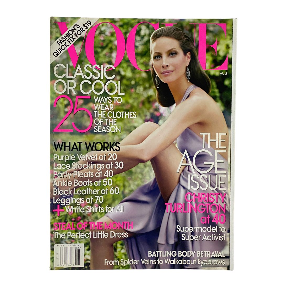 Vogue Magazine August 2009 Christy Turlington Cover No Label