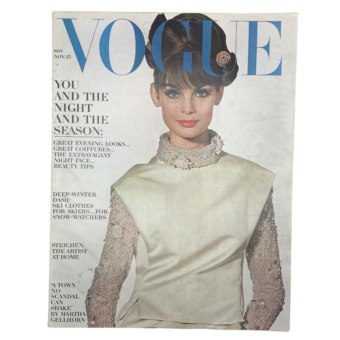 VTG Vogue Magazine November 15 1963 Jean Shrimpton Cover No Label