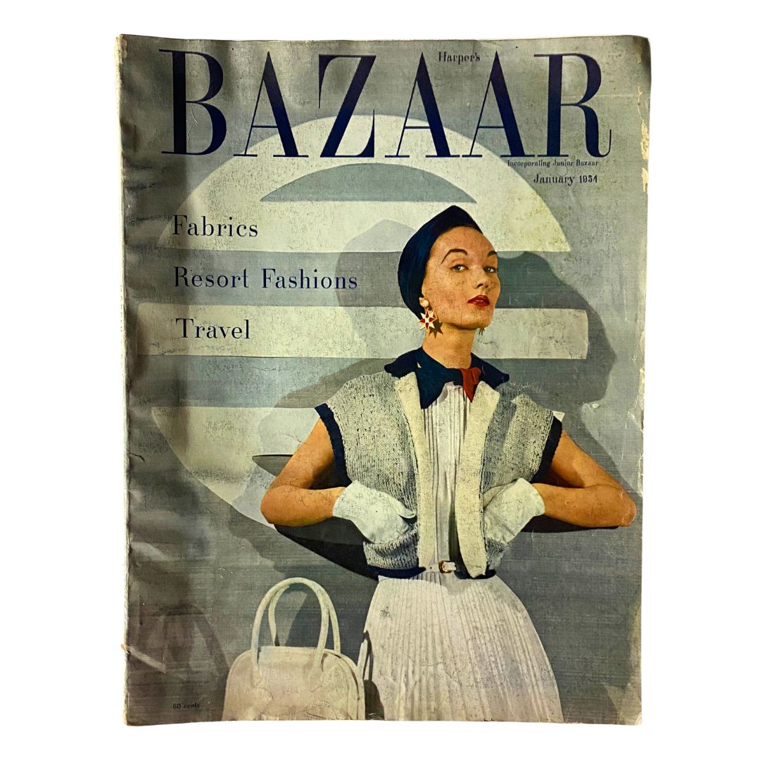 VTG Harper's Bazaar Magazine January 1954 Evelyn Tripp No Label