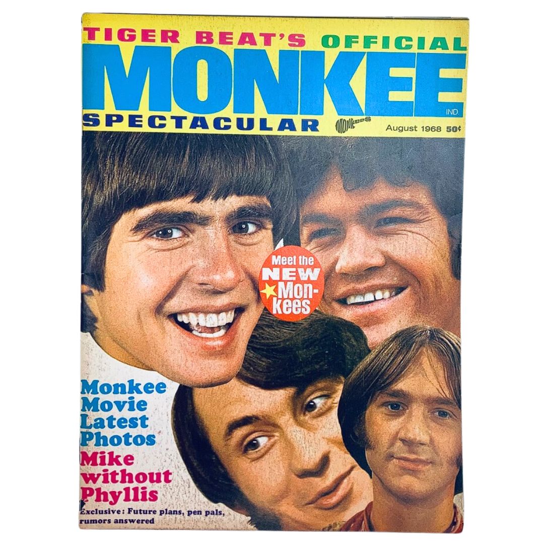 VTG Tiger Beat Magazine August 1968 The Monkees Spectacular No Label