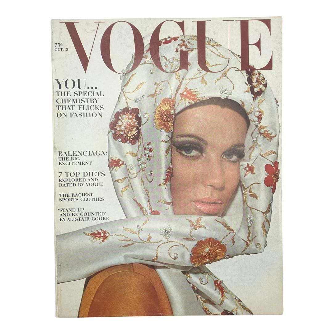 VTG Vogue Magazine October 15 1964 Veruschka von Lehndorff Cover No Label