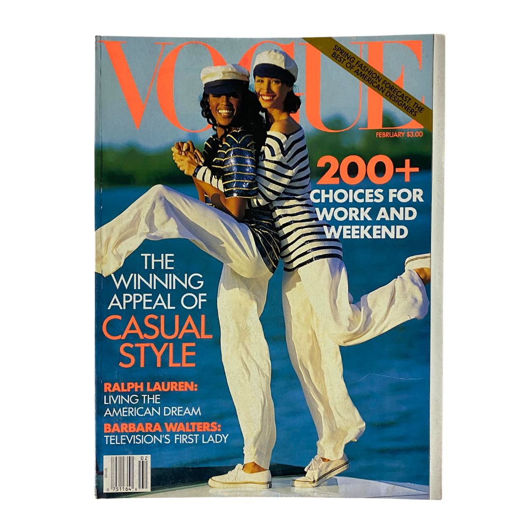 Vogue Magazine February 1992 Christy Turlington & Naomi Campbell No Label VG