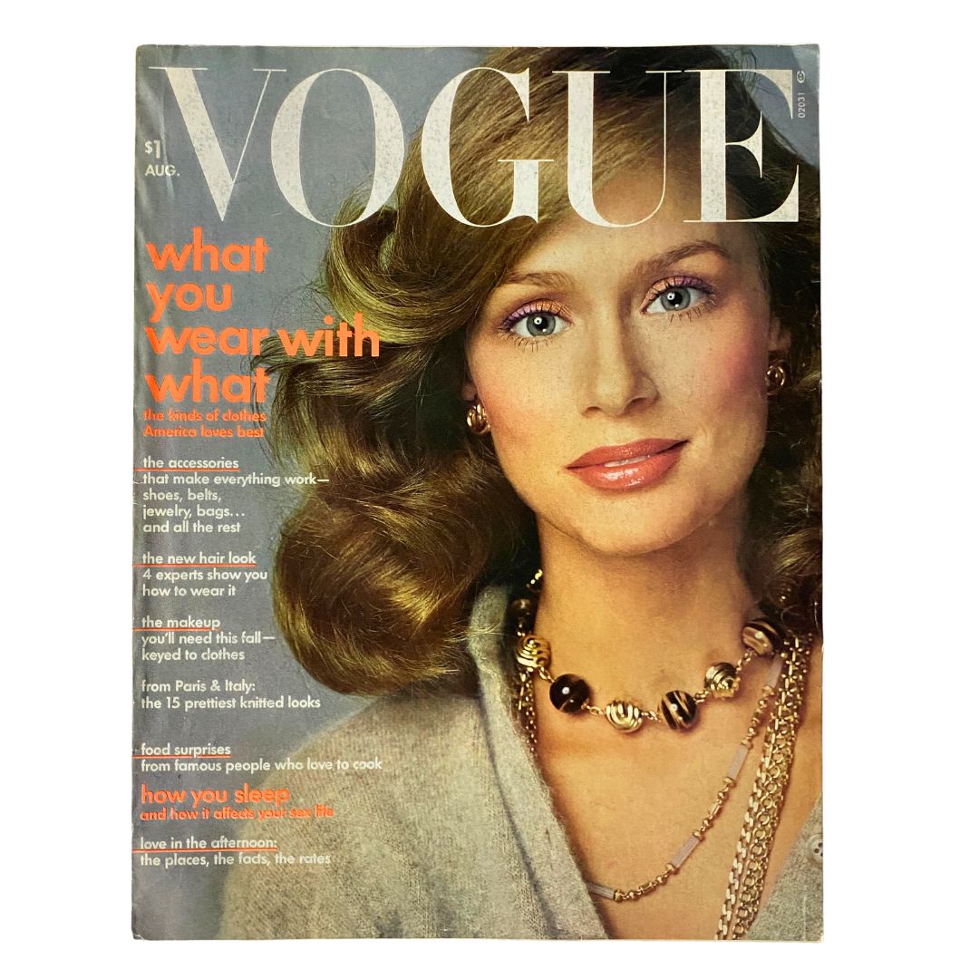 VTG Vogue Magazine August 1973 Lauren Hutton by Richard Avedon No Label