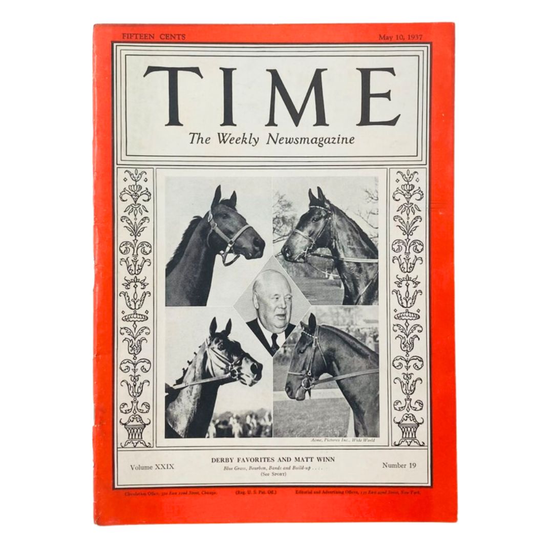 VTG Time Magazine May 10 1937 Vol 29 No. 19 Derby Favorites and Matt Winn