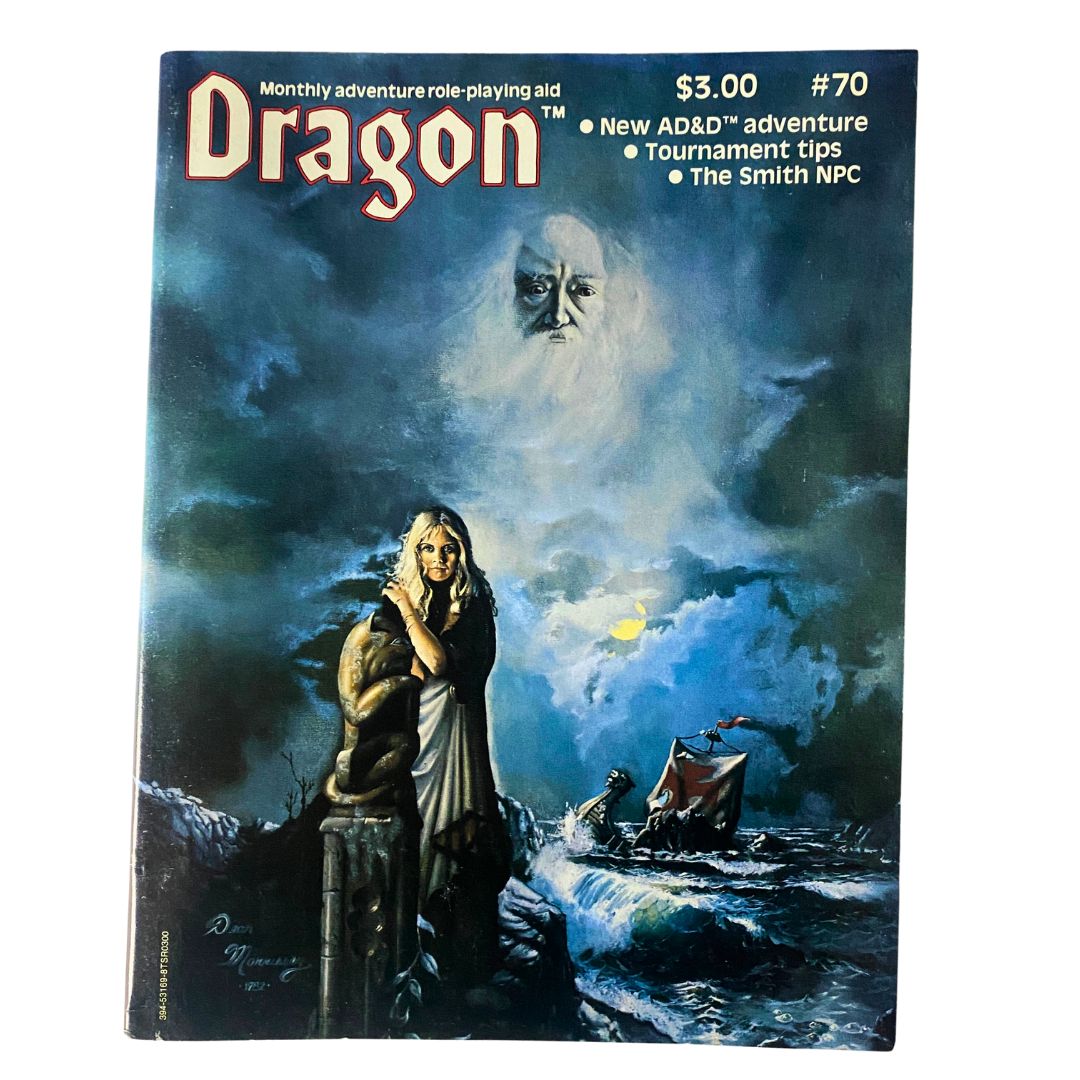 Cover of VTG Dragon Magazine February 1983 #70 featuring the cover story "The Hull Truth About Speed" with captivating artwork and text.