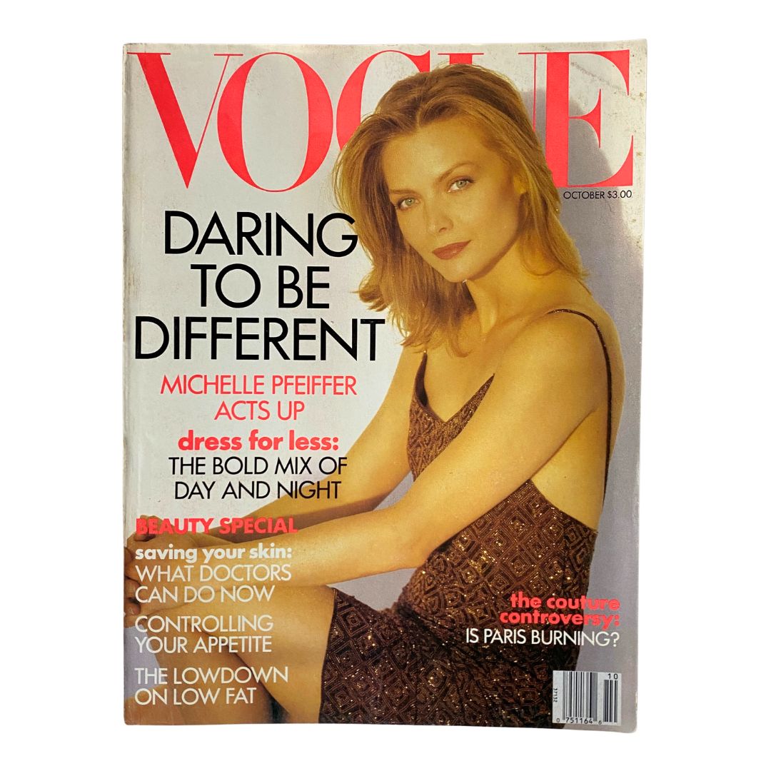 Vogue Magazine October 1991 Michelle Pfieffer by Herb Ritts No Label