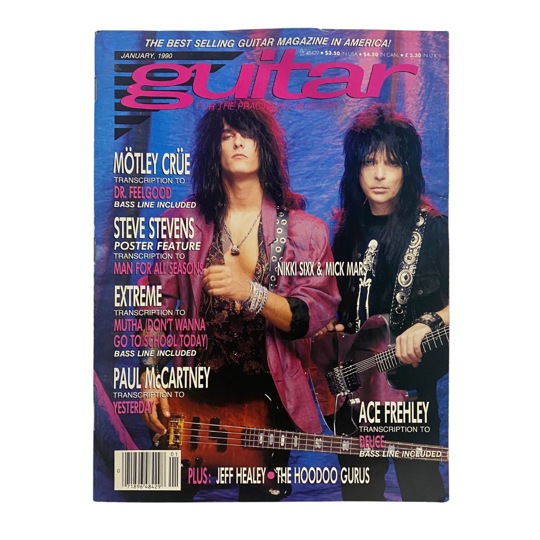 Guitar for the Practicing Musician Magazine January 1990 Nikki & Mick w Poster