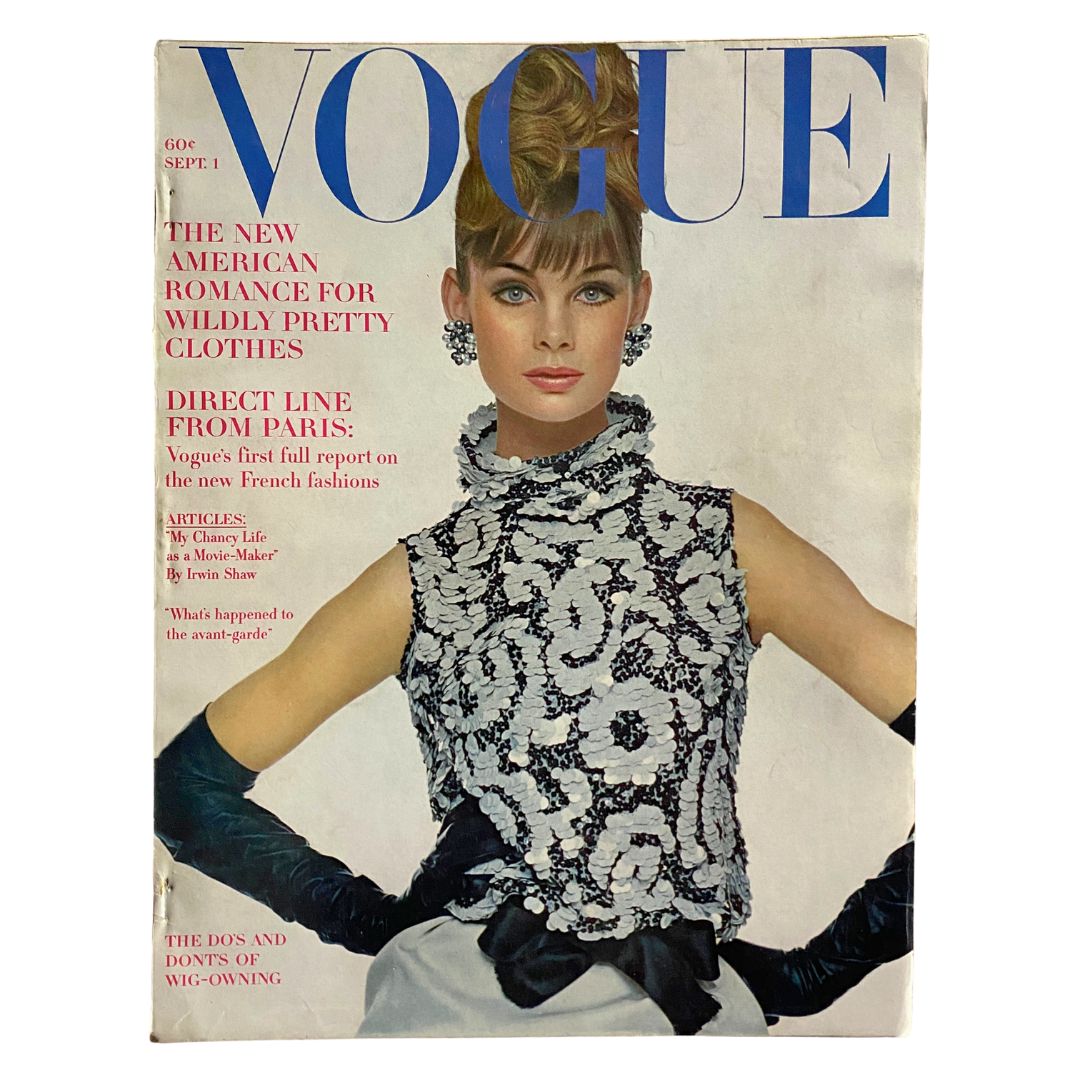 VTG Vogue Magazine September 1 1963 Jean Shrimpton by Bert Stern No Label