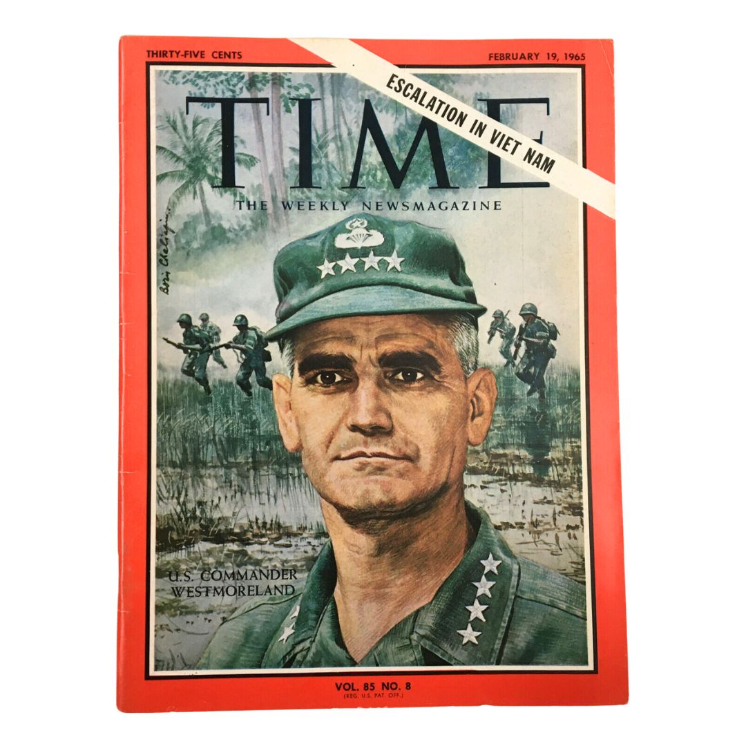 VTG Time Magazine February 19 1965 U.S. Commander Westmoreland No Label