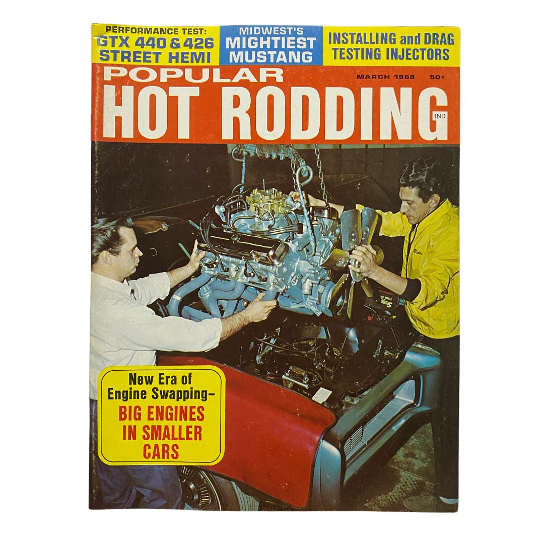 VTG Popular Hot Rodding Magazine March 1968 Era of Engine Swapping No Label VG