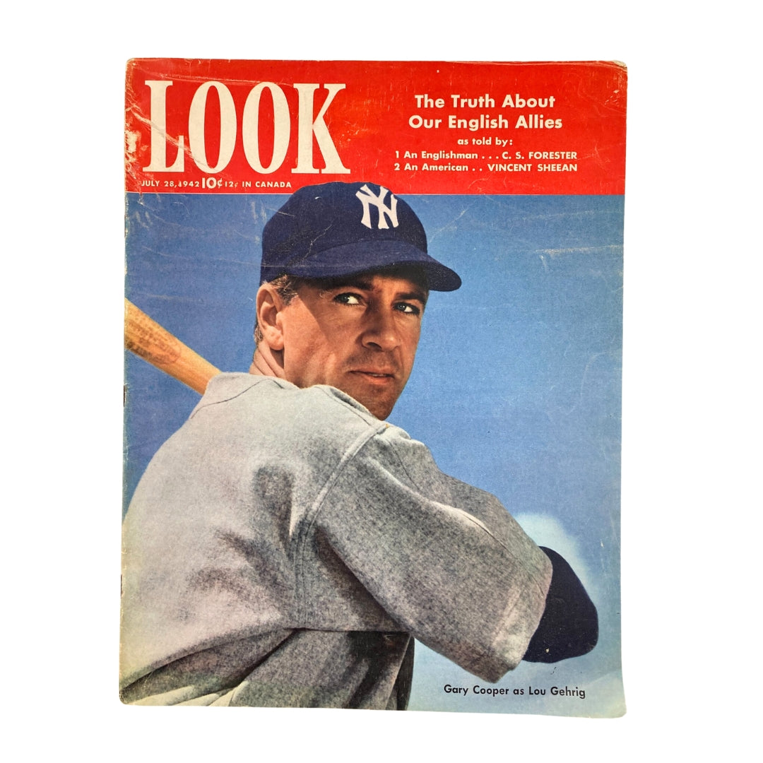 VTG Look Magazine July 28 1942 Gary Cooper The Pride of The Yankees No Label