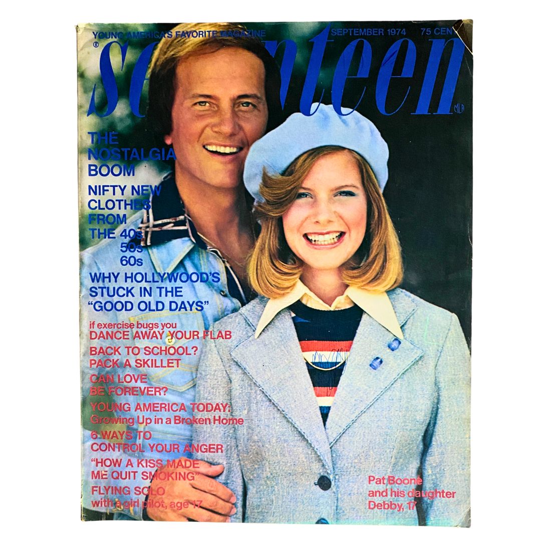 VTG Seventeen Magazine September 1974 Pat Boone and his Daughter Debby No Label