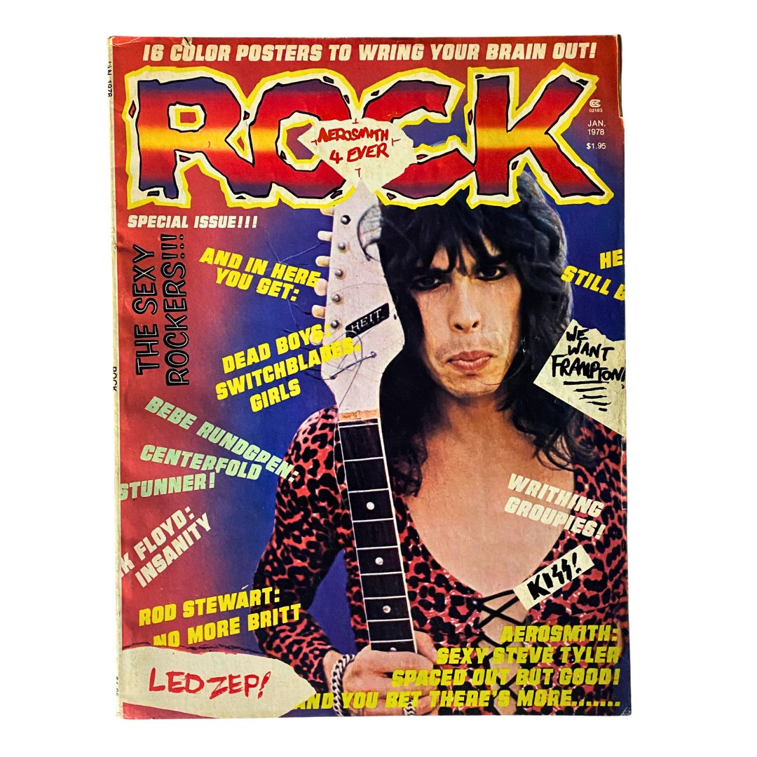 VTG Rock Magazine January 1978 Steve Tyler w Poster No Label