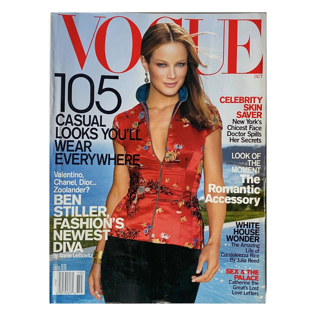 Vogue Magazine October 2001 Carolyn Murphy by Steven Meisel No Label