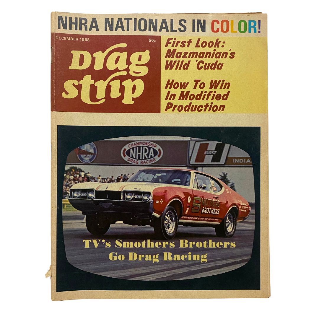 VTG Drag Strip Magazine December 1968 TV's Smother Brothers Drag Racing No Label
