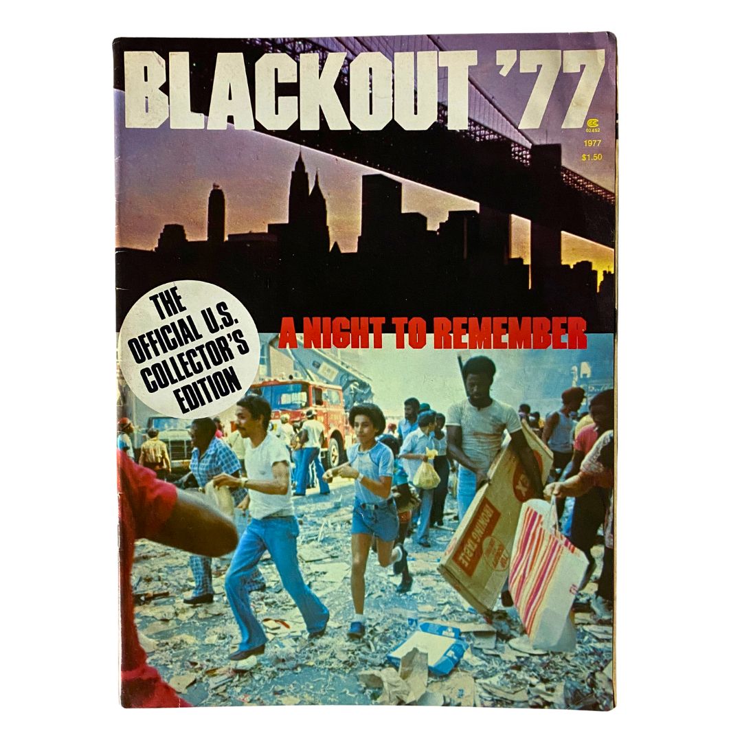 Cover of the VTG Blackout '77 Magazine 'A Night To Remember' featuring vibrant imagery reflecting 1970s urban life and culture, marked as the official U.S. Collector's Edition.