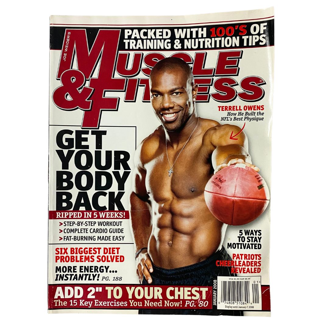 Muscle & Fitness Magazine January 2008 Vol 69 No. 1 Terrell Owens No Label