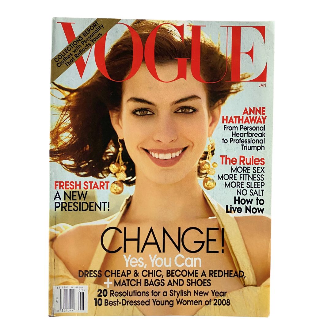 Vogue Magazine January 2009 Actress Anne Hathaway Cover No Label