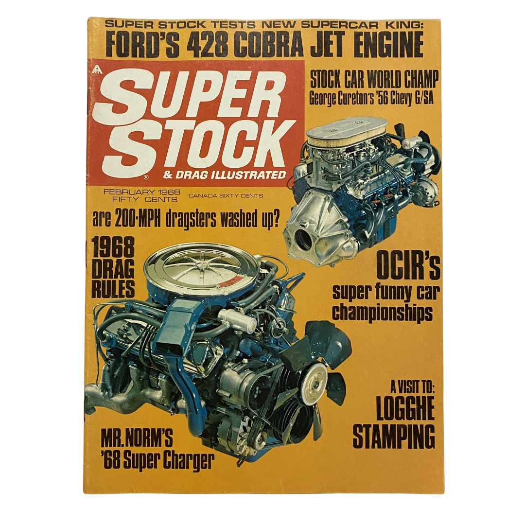 Super Stock & Drag Illustrated Magazine February 1968 Ford Engines No Label VG