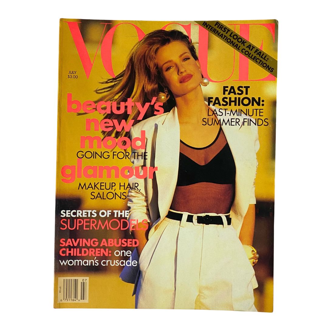 Vogue Magazine July 1991 Karen Mulder by Marc Hispard No Label VG