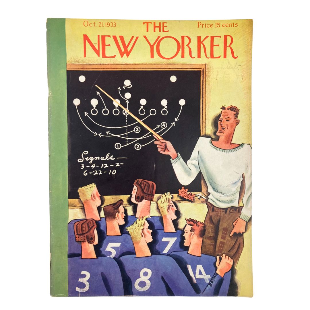 The New Yorker Magazine October 21 1933 Football Game Strategy by Harry Brown