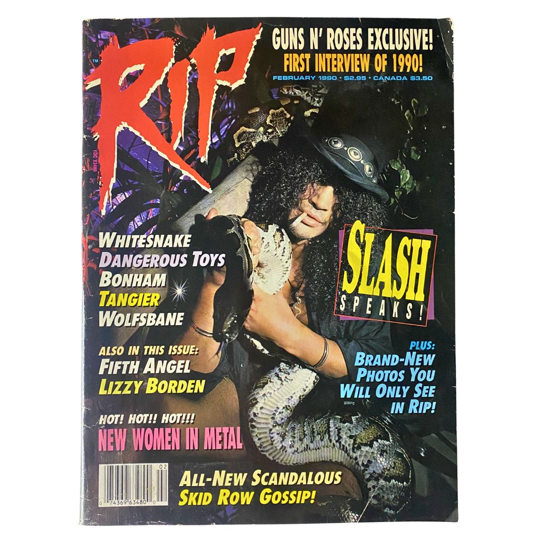 VTG RIP Magazine February 1990 Slash and Guns N' Roses No Label