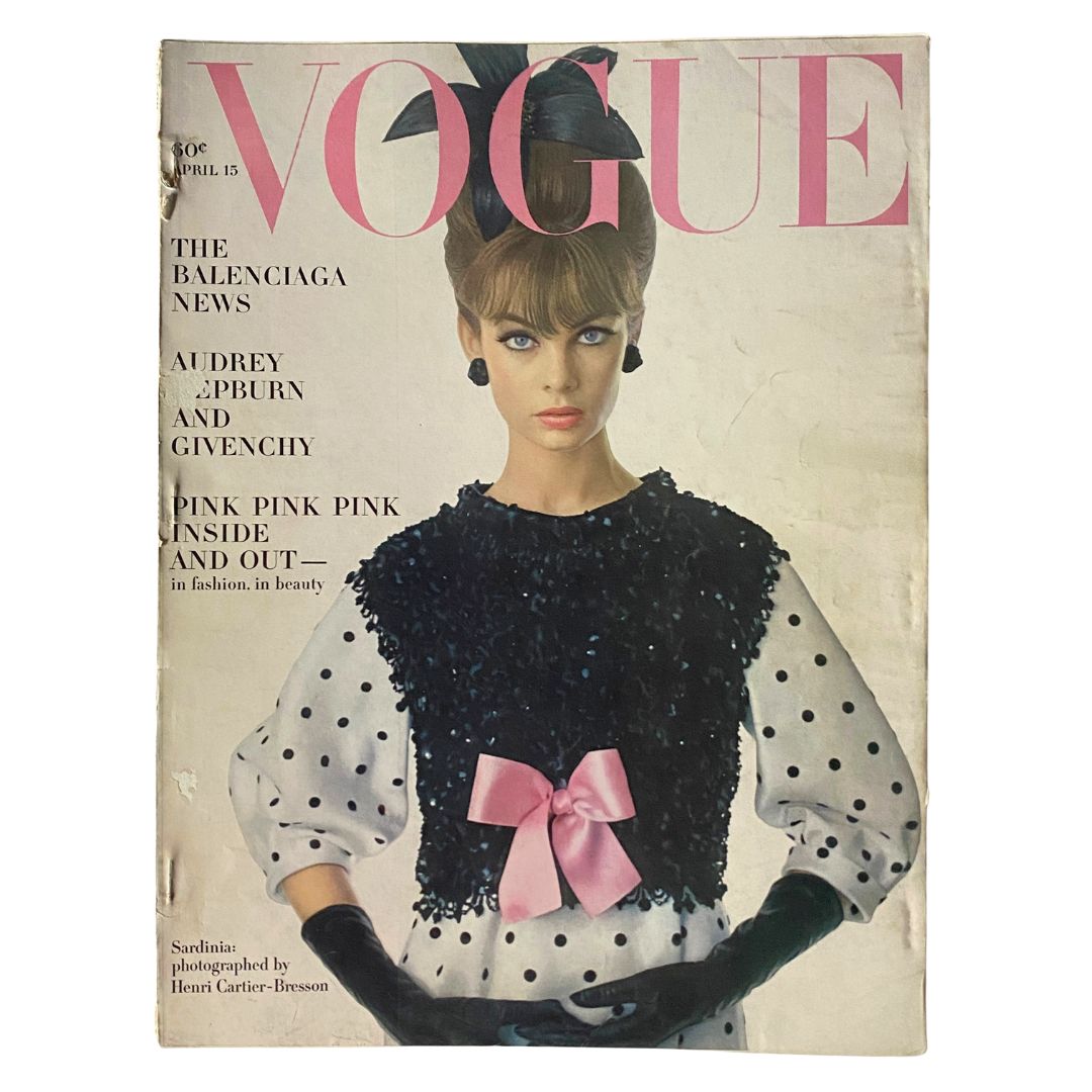 VTG Vogue Magazine April 15 1963 Jean Shrimpton by William Klein No Label