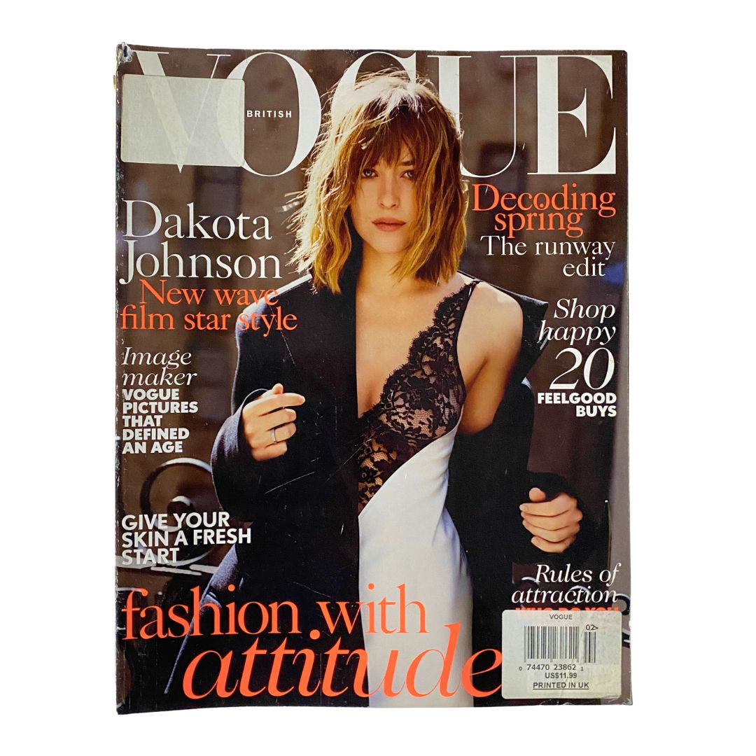 British Vogue UK Magazine February 2016 Dakota Johnson Cover No Label