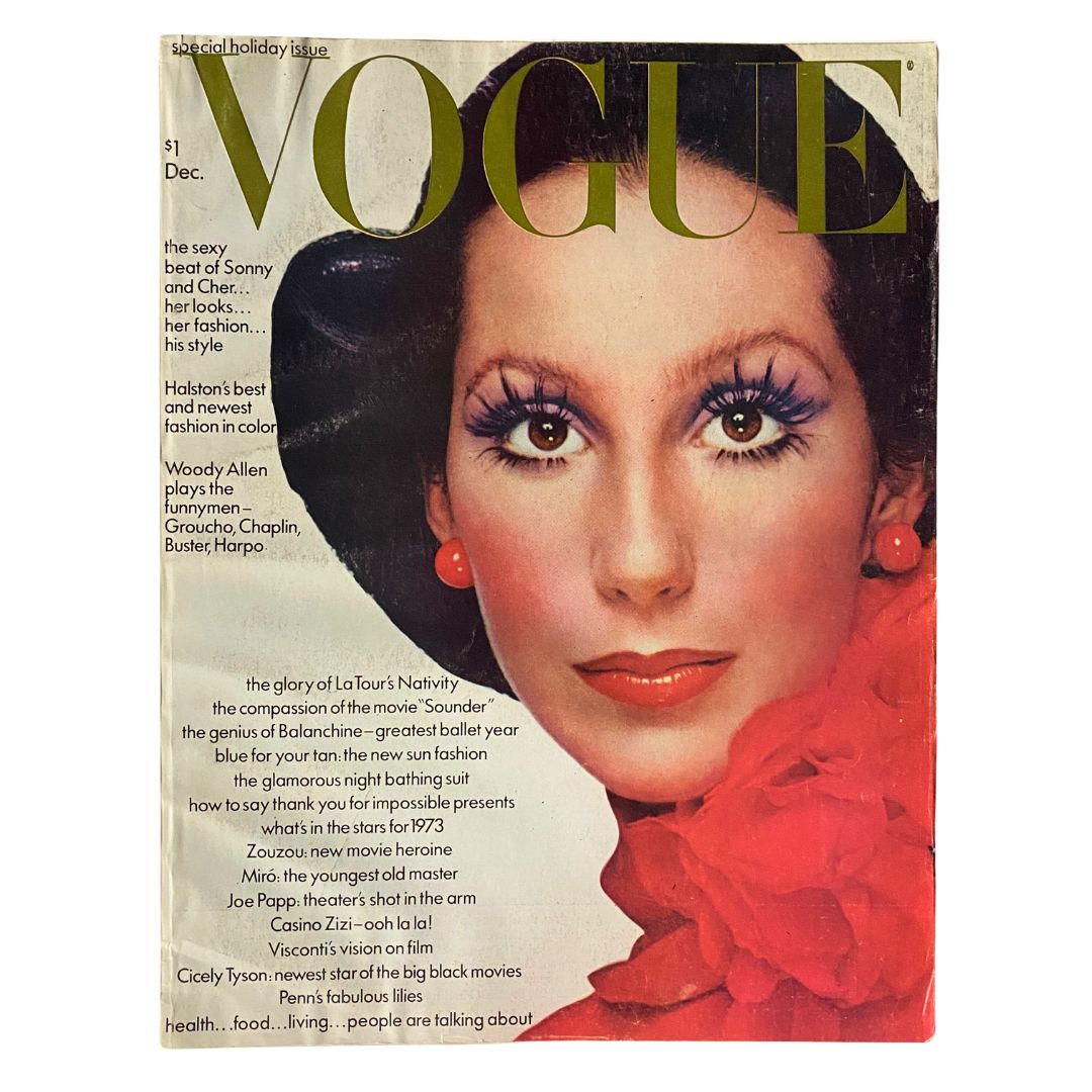 VTG Vogue Magazine December 1972 Cher by Richard Avedon No Label