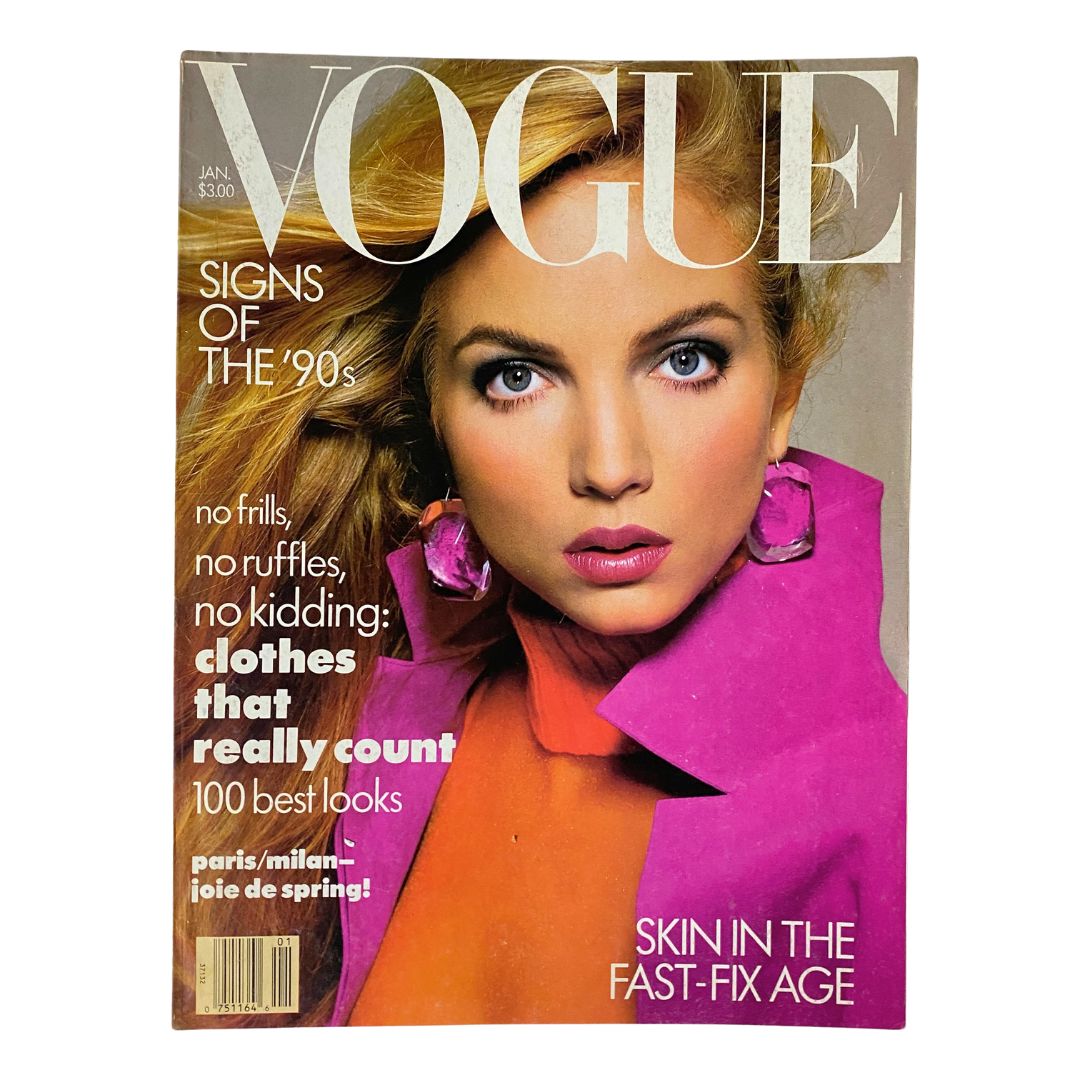 VTG Vogue Magazine January 1988 Rachel Williams by Richard Avedon No Label VG