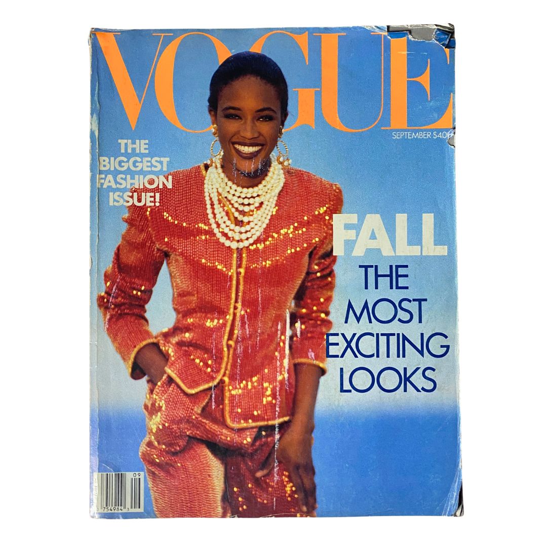 VTG Vogue Magazine September 1989 Naomi Campbell GD Interior No Label