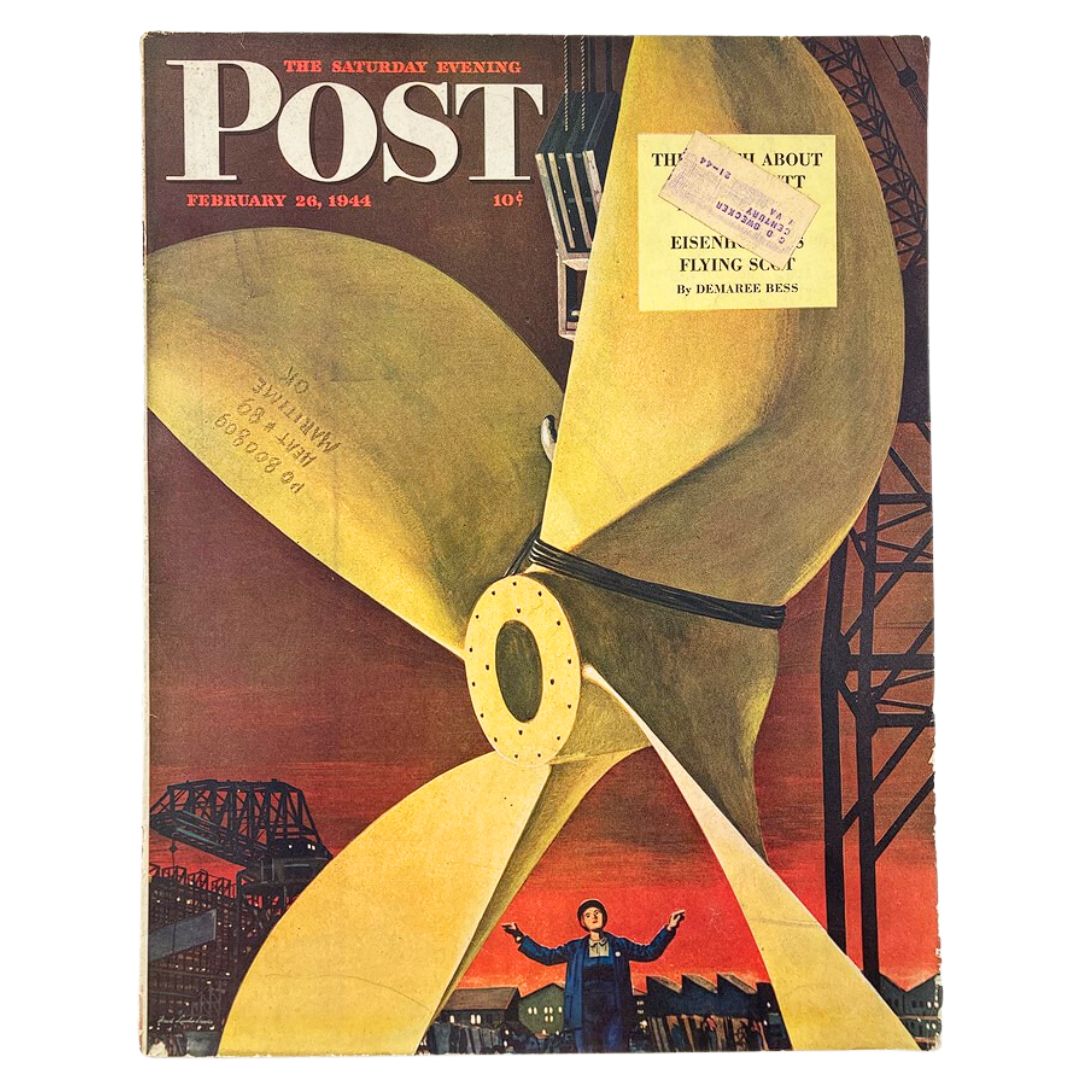 The Saturday Evening Post February 26 1944 Shipyard Cover by Fred Ludekens