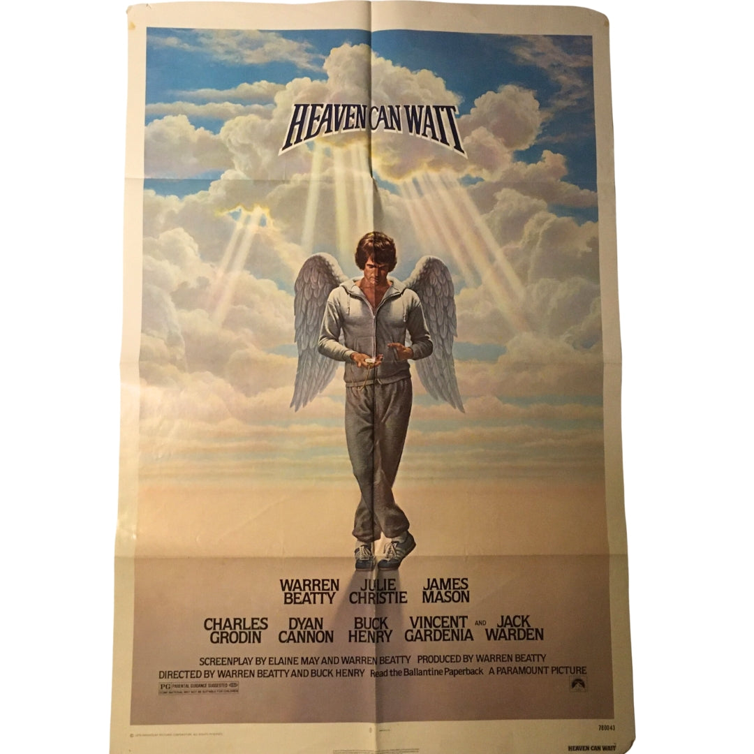 1978 Heaven Can Wait 41" x 27" Original Movie Poster Warren Beatty