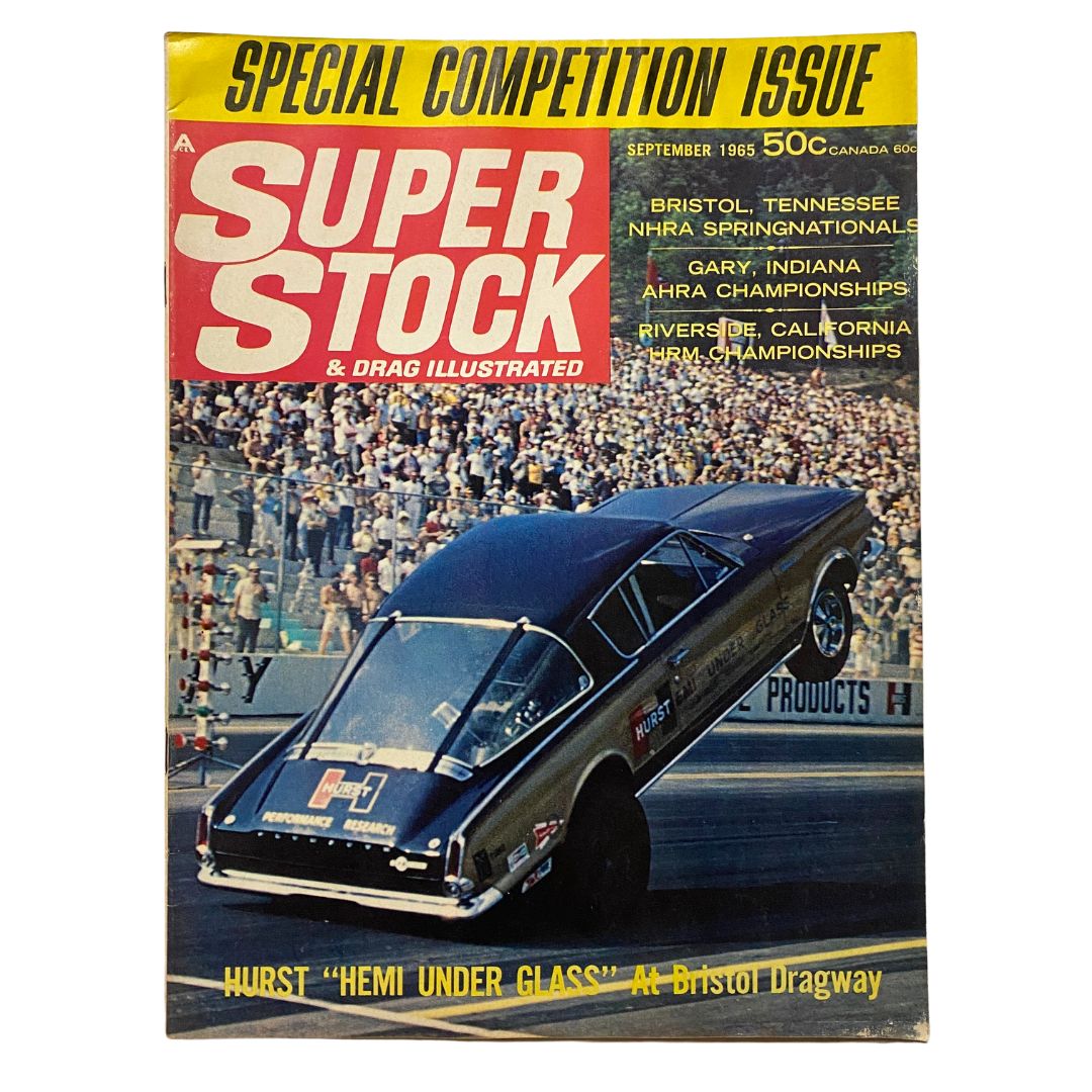 Super Stock & Drag Illustrated Magazine September 1965 Hemi Under Glass No Label