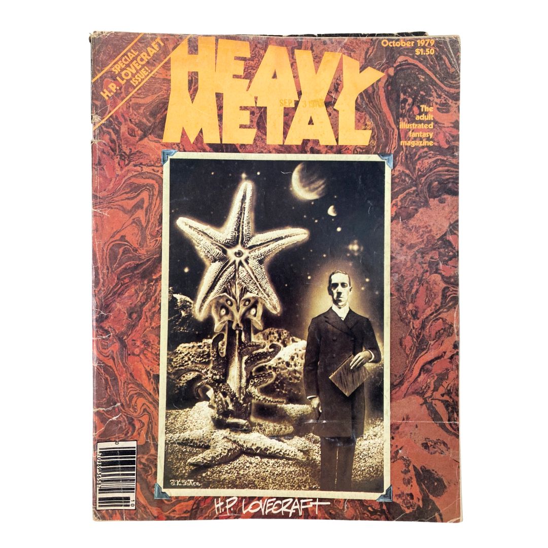 VTG Heavy Metal Magazine October 1979 Mr. Lovecraft by J.K. Potter No Label