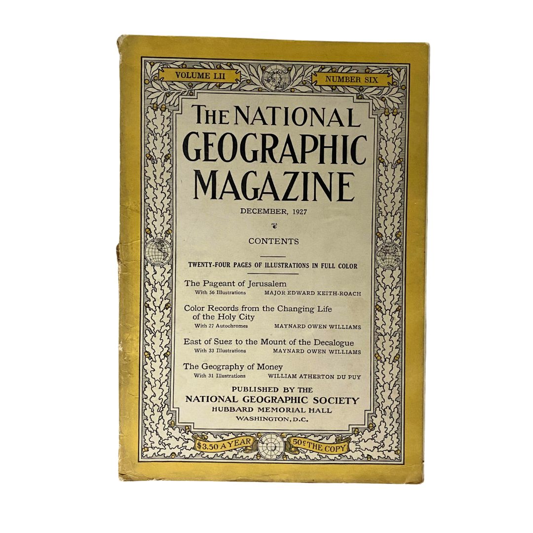 National Geographic Magazine December 1927 The Pageant of Jerusalem No Label