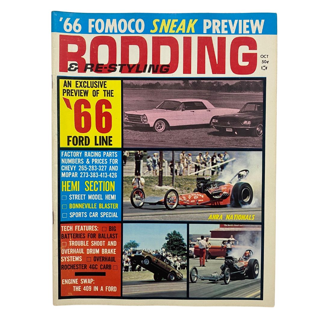 Rodding & Re-Styling Magazine October 1965 Engine Swap 409 Ford No Label VG