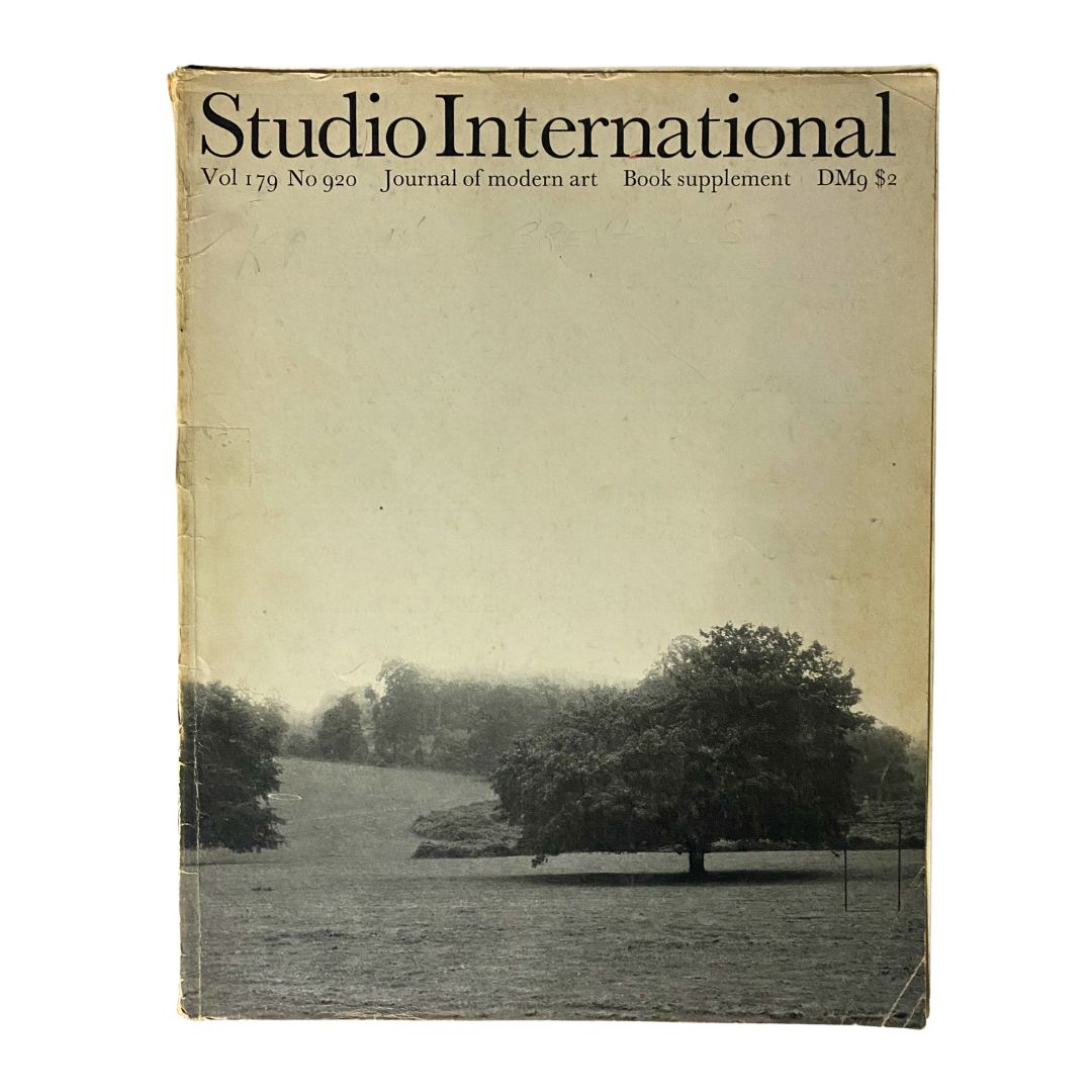 VTG Studio International Magazine March 1970 A Sculpture Near Bristol No Label