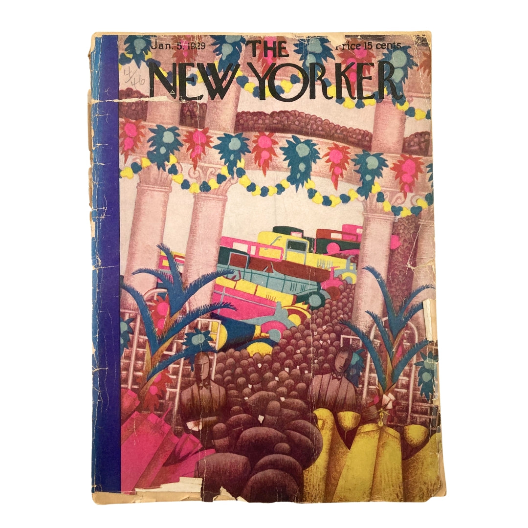 The New Yorker Magazine January 5 1929 Parked Cars by Sue Williams No Label