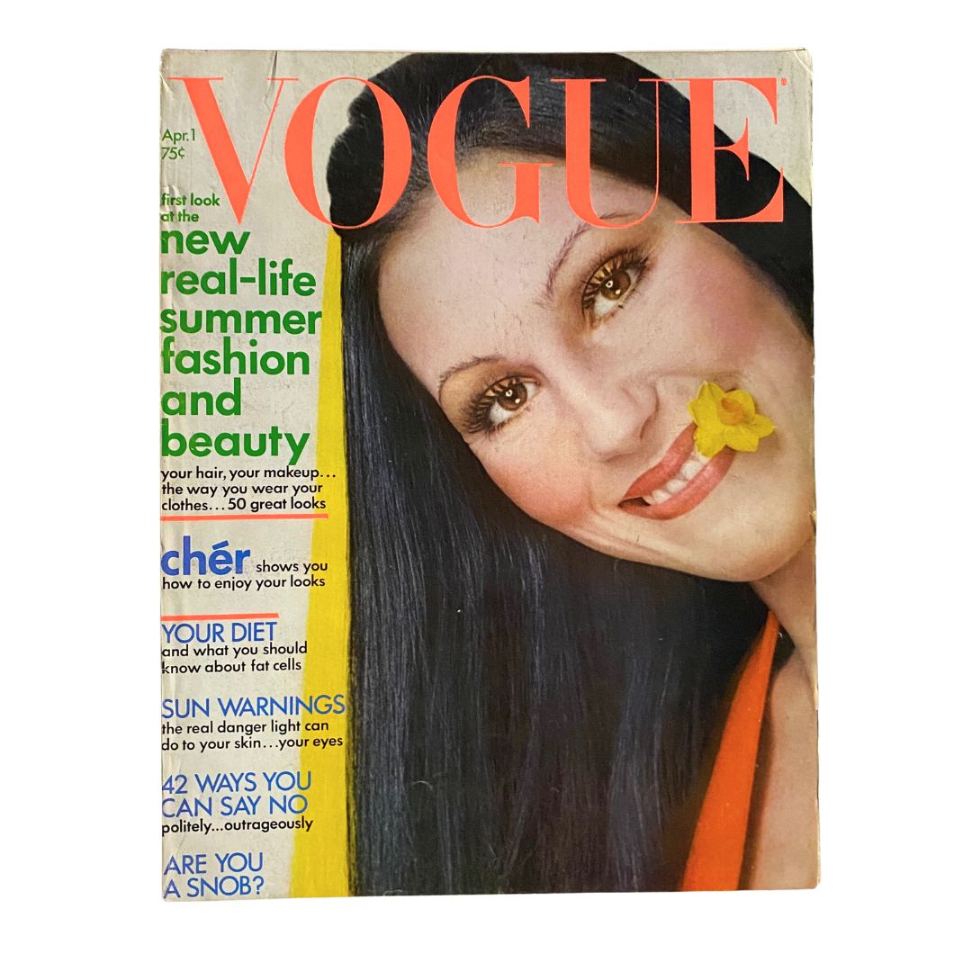 VTG Vogue Magazine April 1 1972 Cher by Richard Avedon No Label