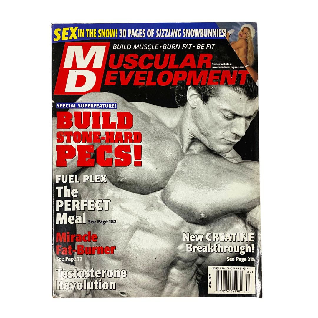 Muscular Development Magazine April 2001 Gerard Dente Cover w Poster No Label