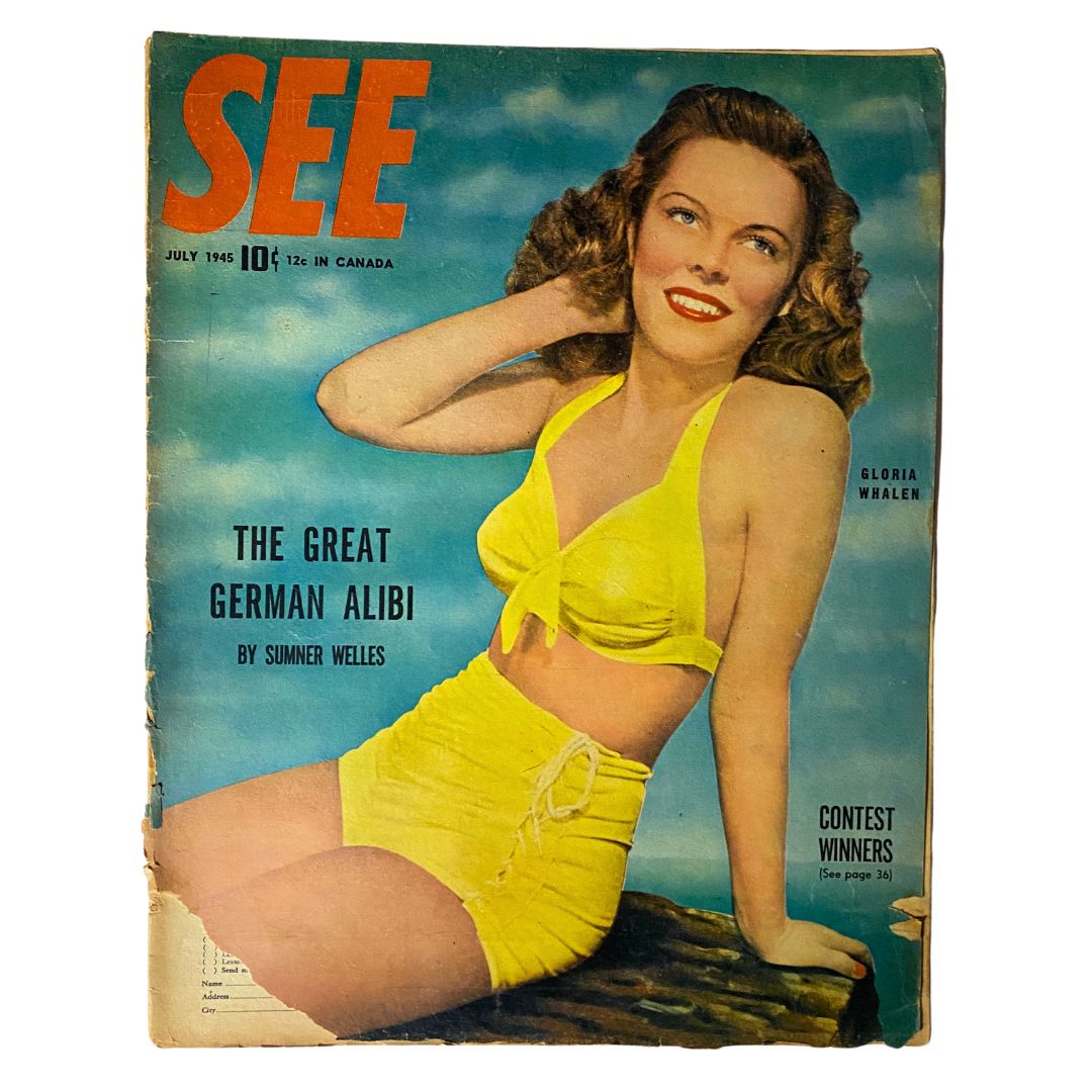 VTG See Magazine July 1945 Gloria Whalen Cover No Label