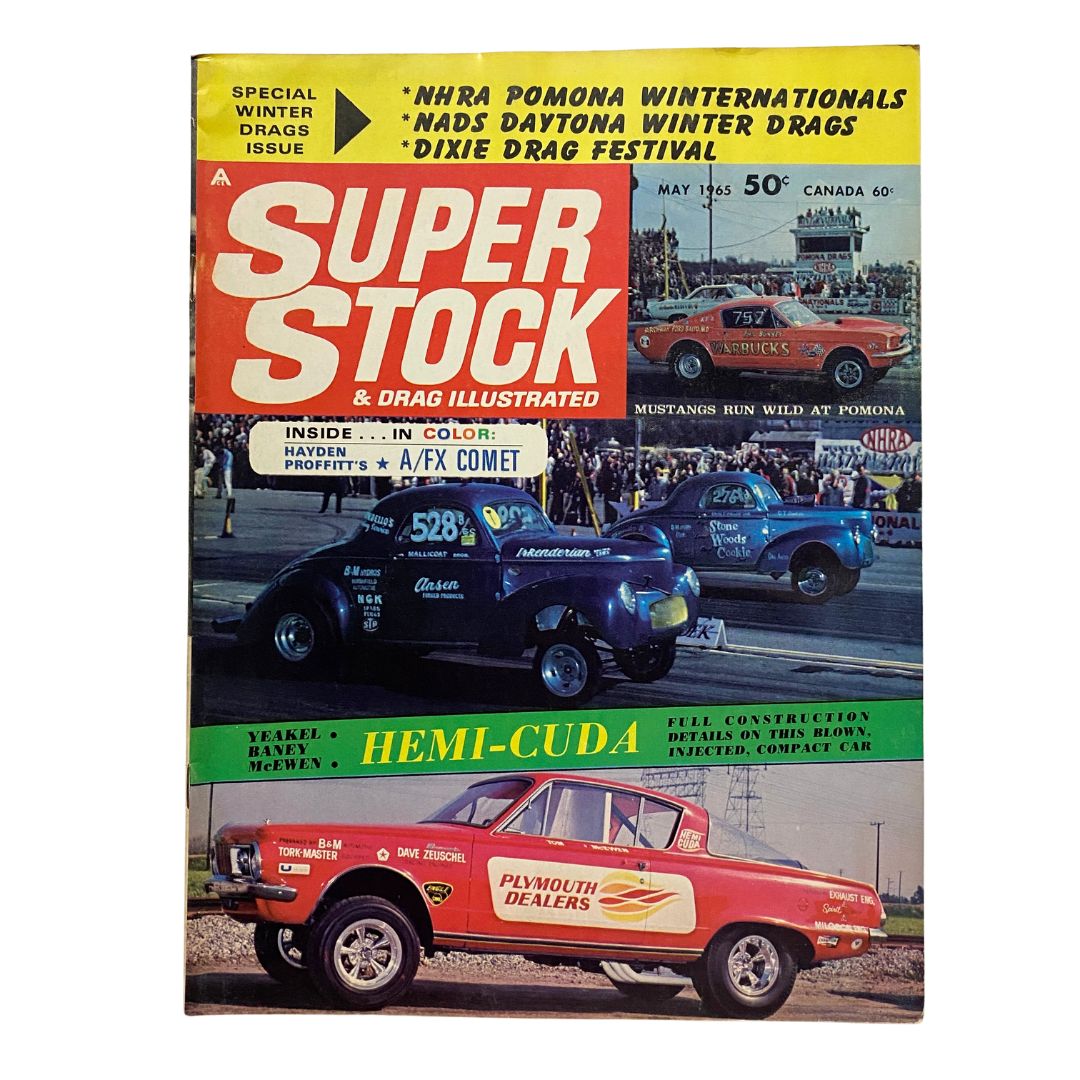 Super Stock & Drag Illustrated Magazine May 1965 Phil Bonner Mustang No Label VG