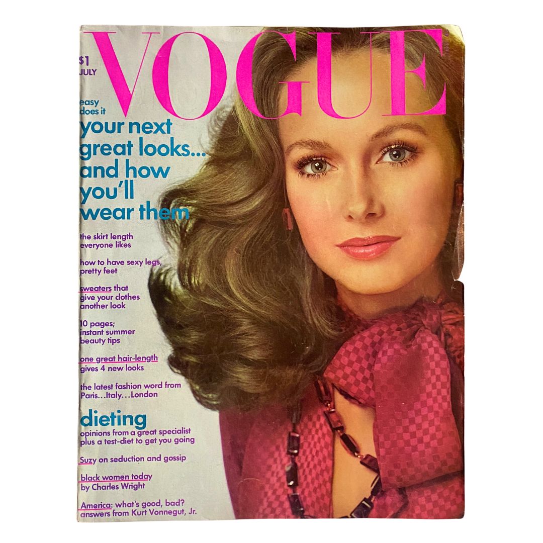 VTG Vogue Magazine July 1973 Karen Graham by Richard Avedon No Label