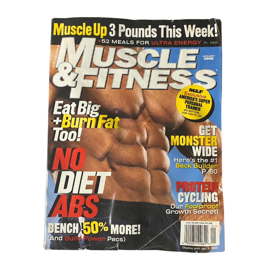 Muscle & Fitness Magazine January 2006 Build Power Pecs No Label GD Interior