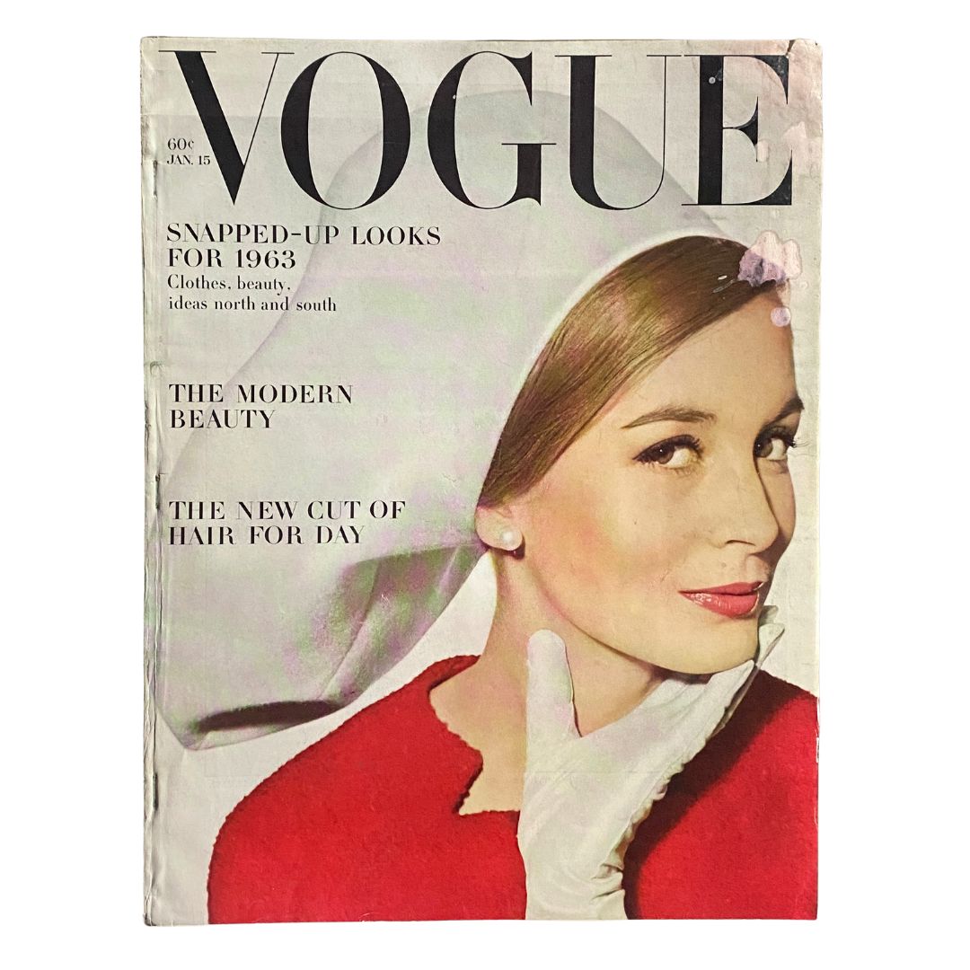 VTG Vogue Magazine January 15 1963 Sandra Paul GD Interior No Label