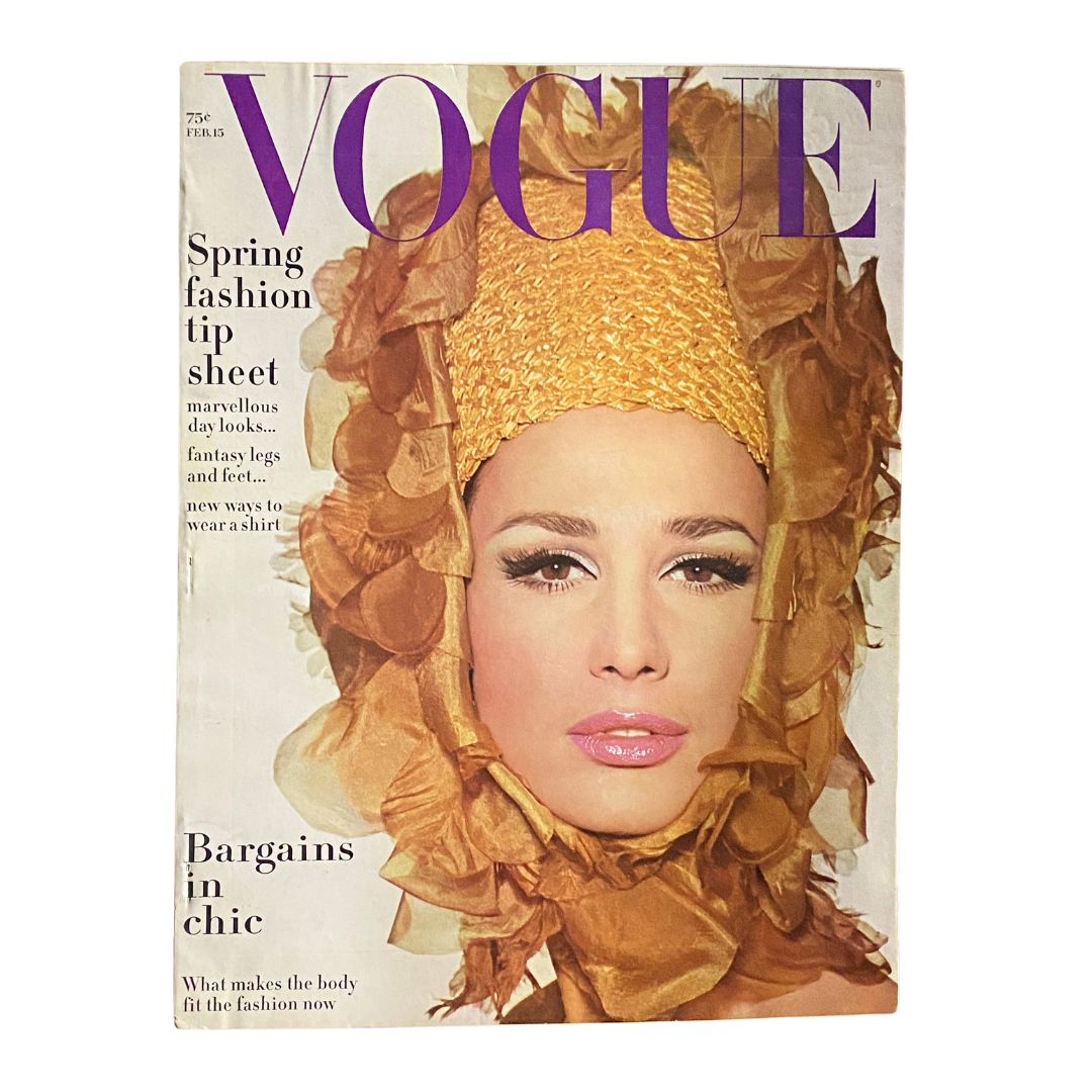 VTG Vogue Magazine February 15 1965 Brigitte Bauer Cover No Label