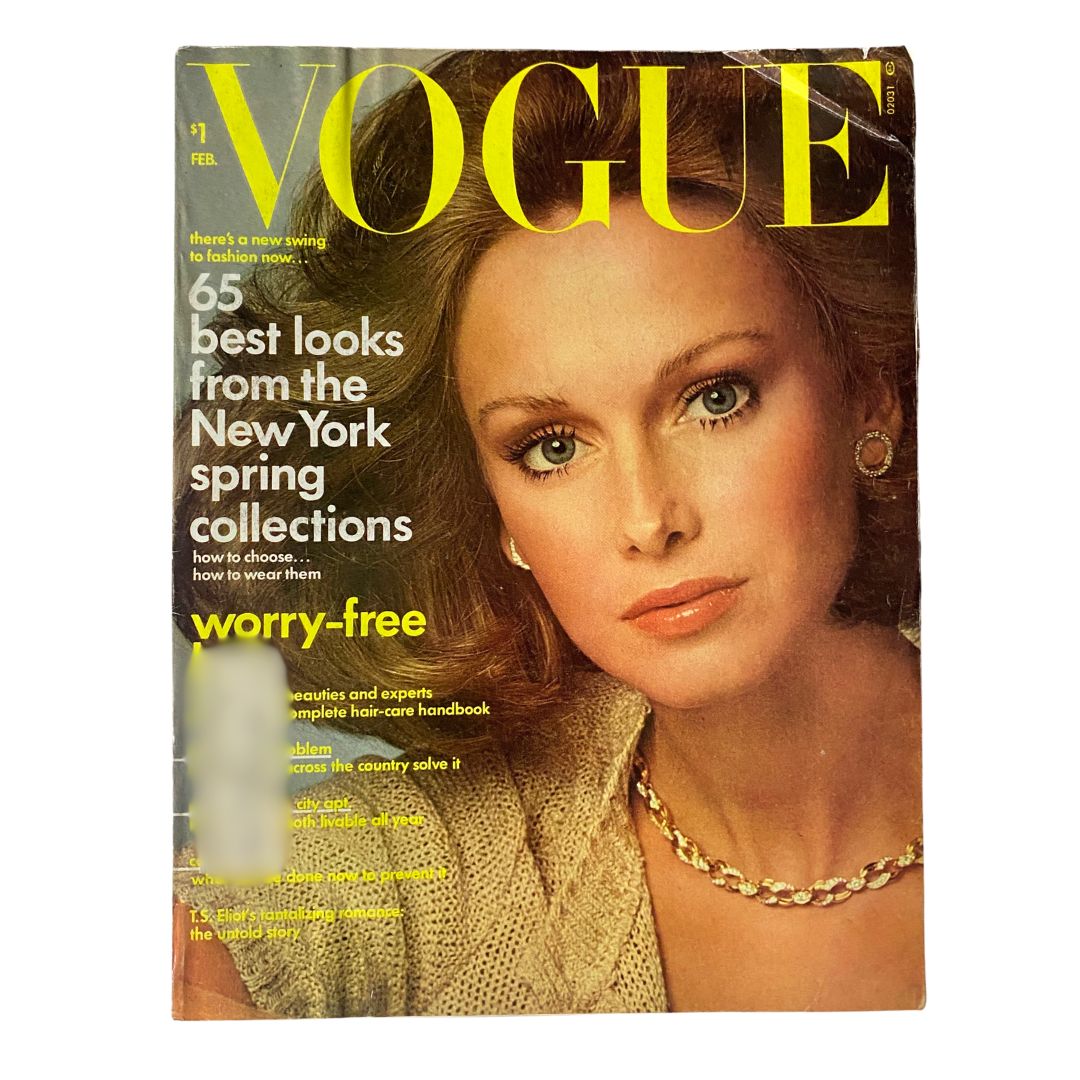 VTG Vogue Magazine February 1974 Karen Graham by Francesco Scavullo