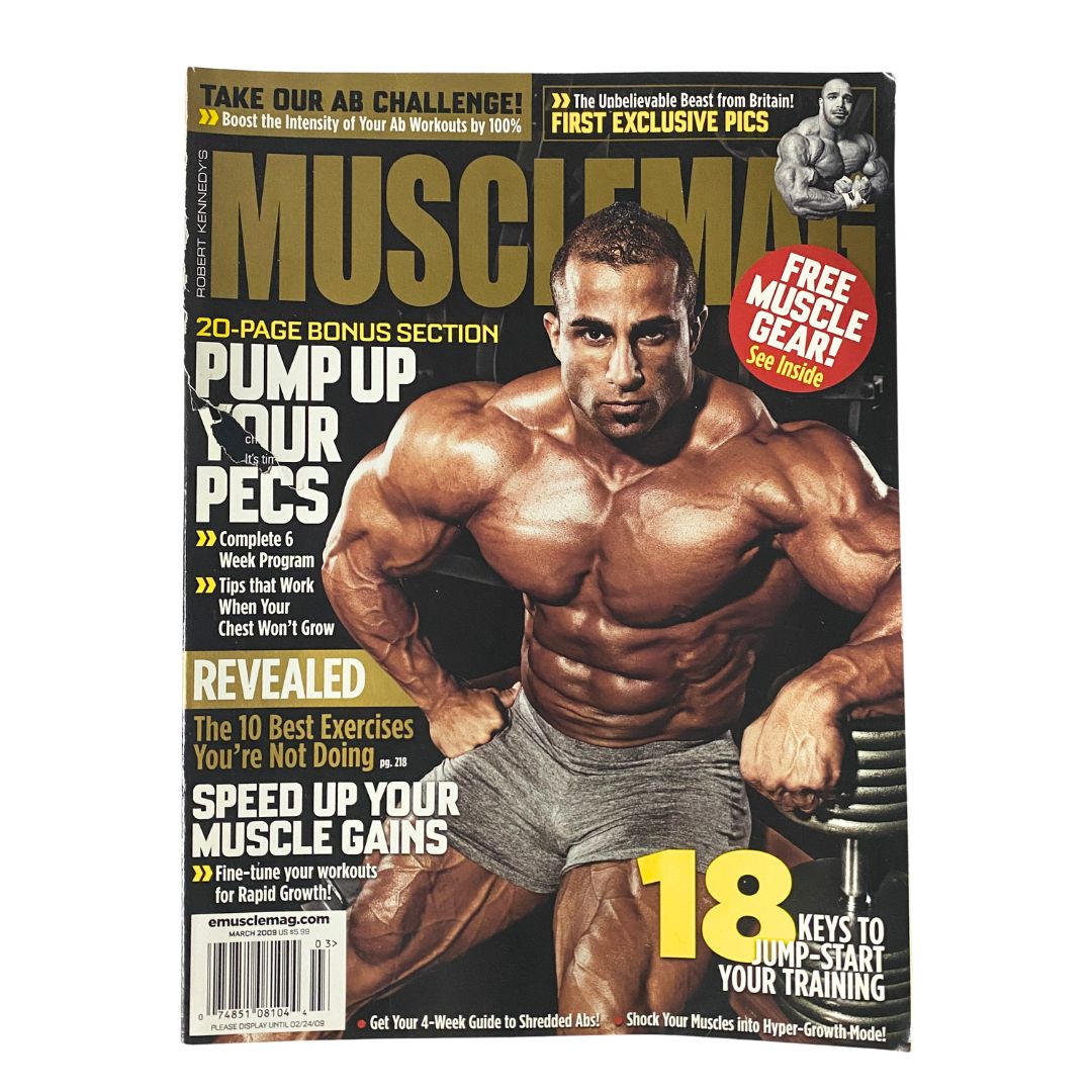 MuscleMag Magazine March 2009 No. 322 Fouad Abiad Cover No Label