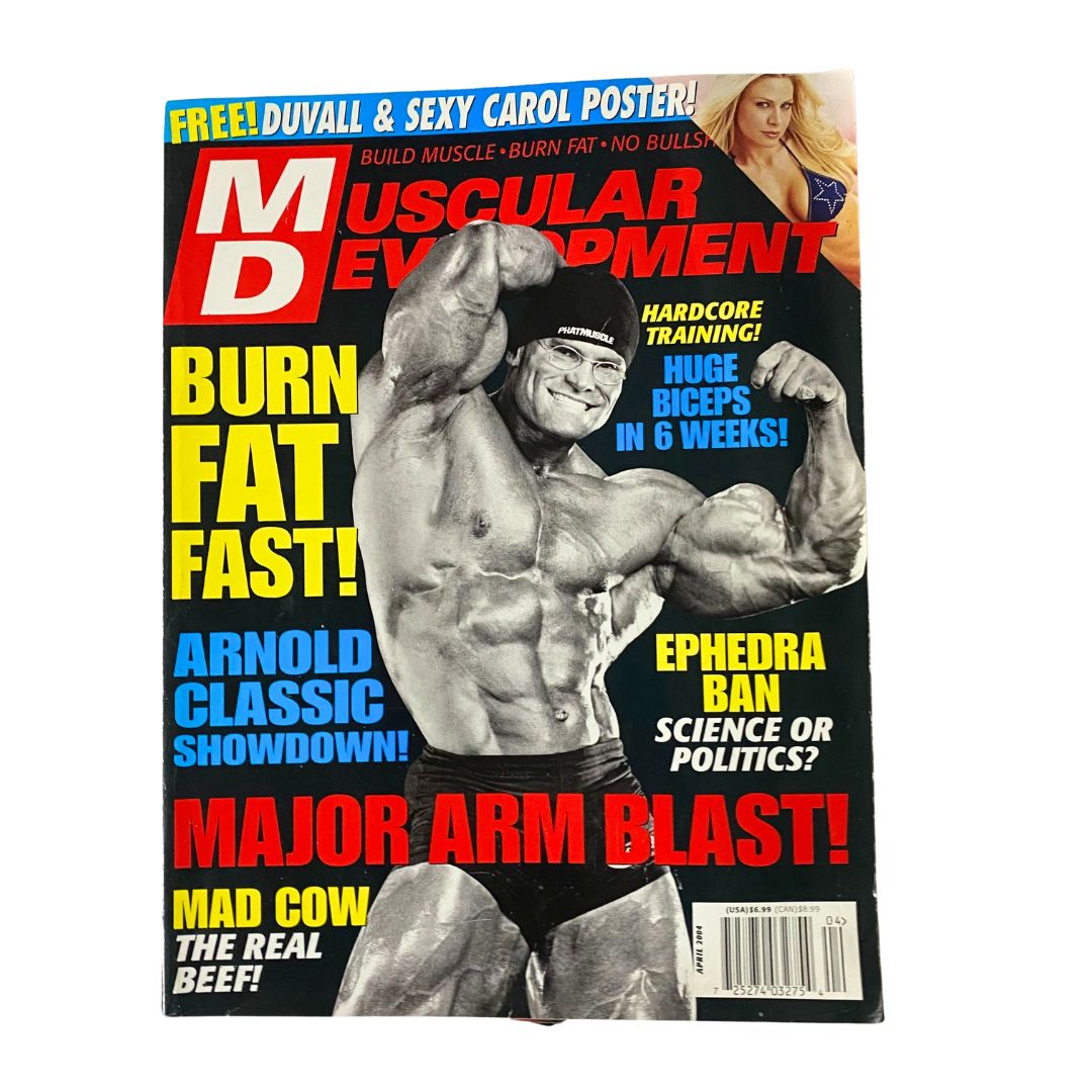 Muscular Development Magazine April 2004 Mat DuVall w Poster No Label